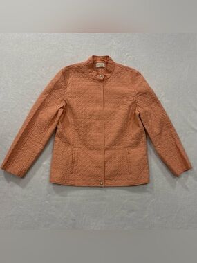 Talbots Lightweight Peach Full Zip Quilted Jacket Women’s Size L